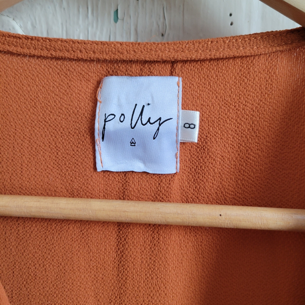 Polly Orange Rust Romper - Picture 2 of 3